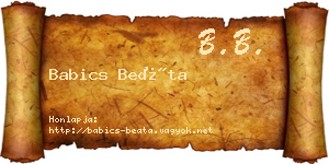 Babics Beáta névjegykártya